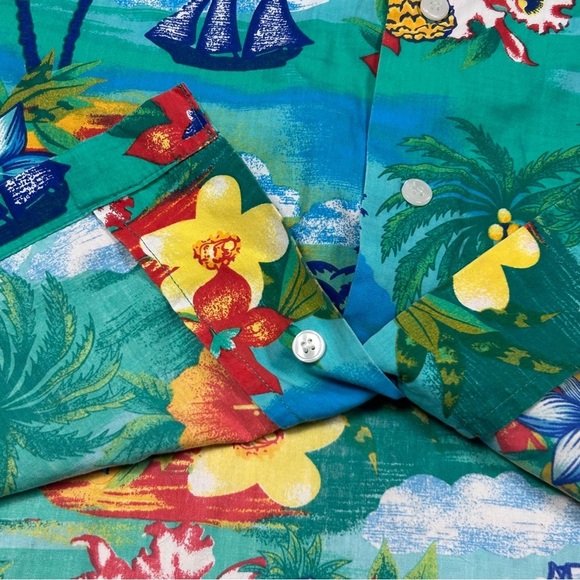 Blue Generation Tropical Breeze Men's Floral Shirt Size L - Picture 5 of 10